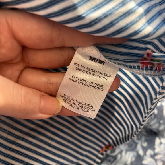 Blue Striped Off-shoulder Blouse Tee - Picture 4 of 13